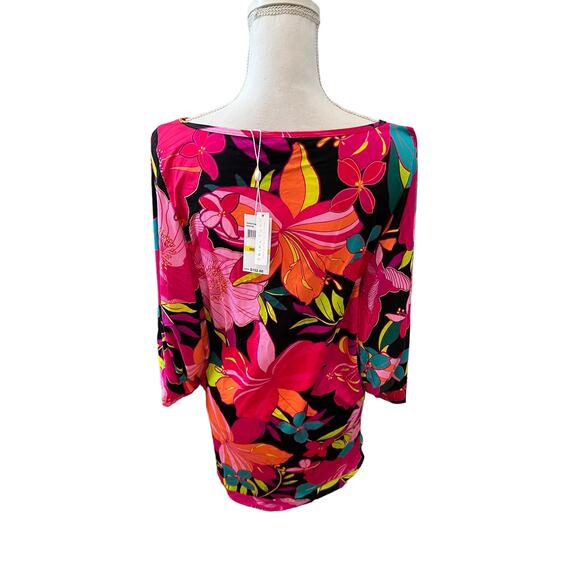 Trina Turk Solar Floral Print Swim Cover Up Resort Dress S - Picture 7 of 9